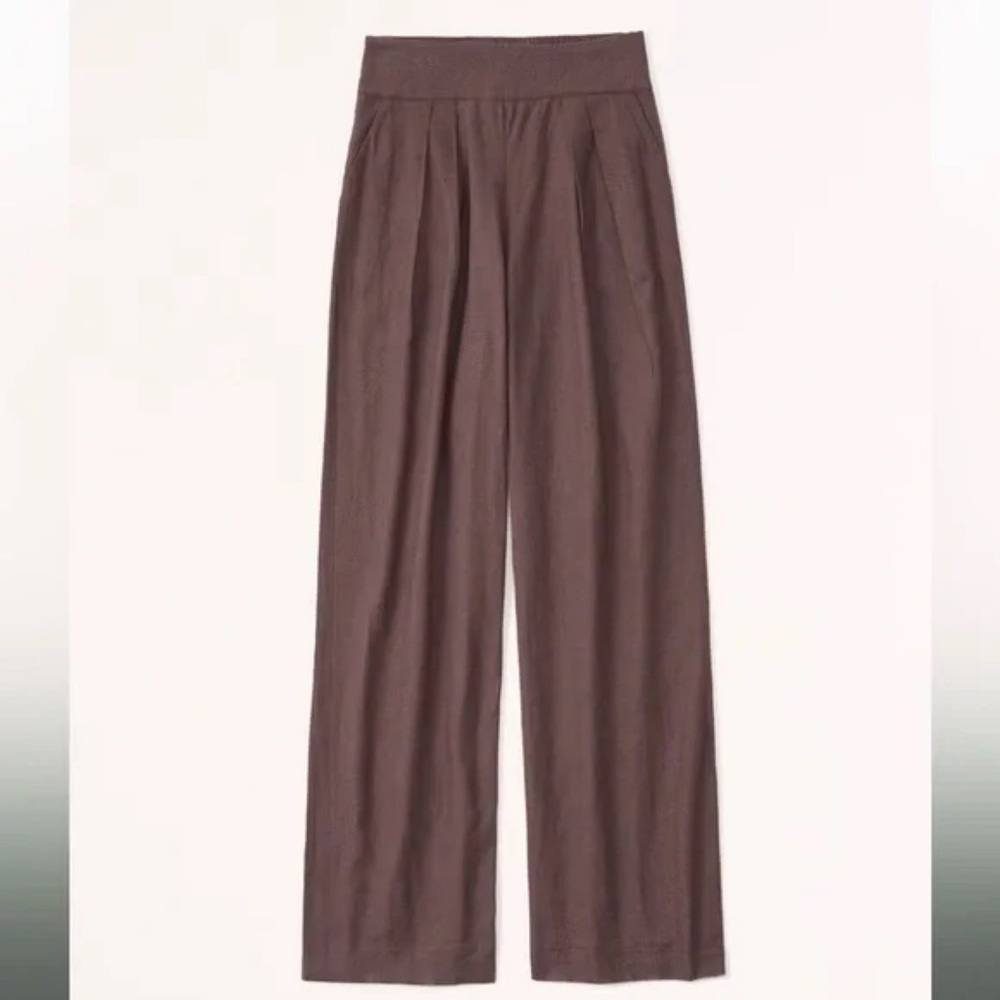 Abercrombie & Fitch Linen Blend Ultra Wide Leg Pleated Pants Size S Short NWT